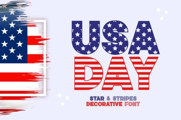 Usa Day Font: Patriotic Display Type for Handmade Labels & Printables